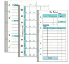 Load image into Gallery viewer, A6 Loose Leaf Notebook Refill Spiral 6 Ring Binder Inner Page Budget Page Weekly Monthly Inside Paper Stationery