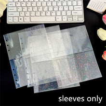 Load image into Gallery viewer, 10 Sheets A5 Laser Series 6 Rings PP 1/2/4 Pockets Binder Postcard Refills Family Wedding Photo Album Sleeves Notebook Card book