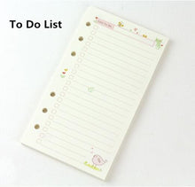 Load image into Gallery viewer, 40Sheet Black A5 A6 6-hole Loose-leaf Refill Inner Page Colored Inner Pages Line Grid Blank Weekly Inside Paper Stationery