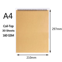 Load image into Gallery viewer, sketchbook Spiral Art Notebook Kraft Paper Blank 160GSM HardCover School Supplies Pencil Drawing Notepad Stationary