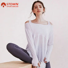 Load image into Gallery viewer, Soft Comfy Long Sleeve Shirts Cut Out Shoulder Light Weight Loose Fit Top Women Casual Fitness Wear Clothing