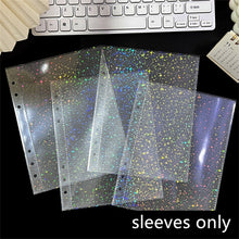 Load image into Gallery viewer, 10 Sheets A5 Laser Series 6 Rings PP 1/2/4 Pockets Binder Postcard Refills Family Wedding Photo Album Sleeves Notebook Card book