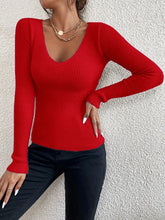 Load image into Gallery viewer, Wardrobe Essential Casual Long Sleeve V Neck Shirt Stretch Soft Fabric 15 Beautiful Colors to Choose S M L
