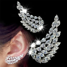 Load image into Gallery viewer, Luxury Elegant Trendy Marquise Flower Paved Crystal Zircon CZ Wedding Drop Earrings Bridal Jewelry
