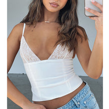 Load image into Gallery viewer, Women's Camisole Lace Fitted Top Cropped Cami Spaghetti Straps