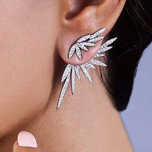 Load image into Gallery viewer, Luxury Elegant Trendy Marquise Flower Paved Crystal Zircon CZ Wedding Drop Earrings Bridal Jewelry