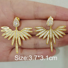 Load image into Gallery viewer, Luxury Elegant Trendy Marquise Flower Paved Crystal Zircon CZ Wedding Drop Earrings Bridal Jewelry
