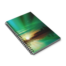 Load image into Gallery viewer, Green Sunrise 5x8 Spiral Bound Journal, Diary, Notebook, Available in Dot Grid, Lined, Blank, Task