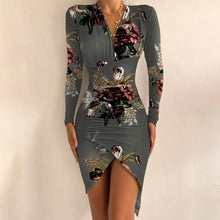 Load image into Gallery viewer, Elegant Milk Silk Slit Long Sleeve Dress 8 Design Choices