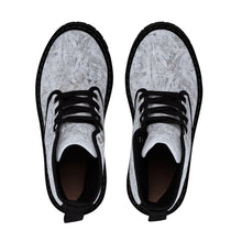 Load image into Gallery viewer, Women's White Ice Canvas Boots, Sizes 6.5-11, Stylish Unique Boots, Cool Alternative Styles, Edgy Rock Style, Fashionable Boots