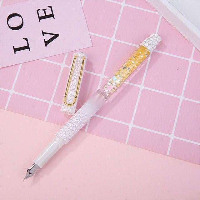 Sparkly Quicksand Fountain Pen Calligraphy Stationery Office