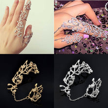 Load image into Gallery viewer, One Piece Gold Silver Rings Double Full Finger Knuckle Armor Ring Jewelry