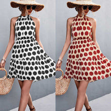 Load image into Gallery viewer, Retro Big Polka Dot Backless Short Dress