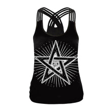 Load image into Gallery viewer, Star Design Criss Cross Back Tank Top
