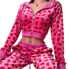Load image into Gallery viewer, Cozy Two Piece Cropped Hoodie and High Waist Jogger Pants
