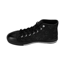 Load image into Gallery viewer, Women's Black Beauty High-top Sneakers, Sizes 6-12, Stylish Unique Shoes, Cool Alternative Styles, Edgy Rock Style Shoes, Fashionable Sneakers