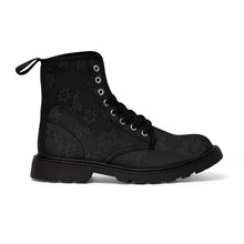 Load image into Gallery viewer, Women's Black Beauty Canvas Boots, Sizes 6.5-11, Stylish Unique Boots, Cool Alternative Styles, Edgy Rock Style, Fashionable Boots