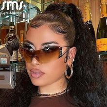 Load image into Gallery viewer, Retro Oversized Wrap Around Sun Glasses UV400 2022 Fashion Eyewear Shades