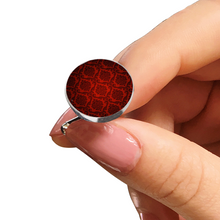 Load image into Gallery viewer, Dark Red Damask Cufflinks Tuxedo Studs