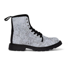 Load image into Gallery viewer, Women's White Ice Canvas Boots, Sizes 6.5-11, Stylish Unique Boots, Cool Alternative Styles, Edgy Rock Style, Fashionable Boots