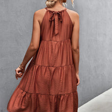 Load image into Gallery viewer, Halterneck Pleated Panel Maxi Dress