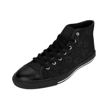Load image into Gallery viewer, Women's Black Beauty High-top Sneakers, Sizes 6-12, Stylish Unique Shoes, Cool Alternative Styles, Edgy Rock Style Shoes, Fashionable Sneakers