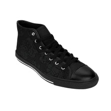Load image into Gallery viewer, Women's Black Beauty High-top Sneakers, Sizes 6-12, Stylish Unique Shoes, Cool Alternative Styles, Edgy Rock Style Shoes, Fashionable Sneakers