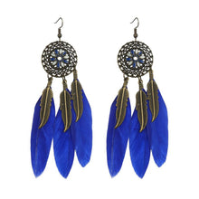 Load image into Gallery viewer, Blue Feathers + Flower