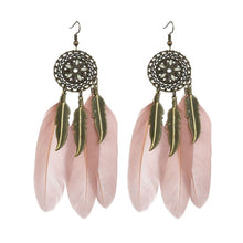 Load image into Gallery viewer, Pink Feathers + Flower