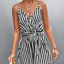 Load image into Gallery viewer, V Neck Striped Romper Jumpsuit