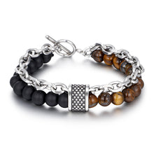 Load image into Gallery viewer, Natural Stone Beaded Alloy 8.5" Bracelet