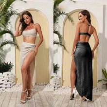 Load image into Gallery viewer, Elegant Two Piece Suspender Top with Long Skirt