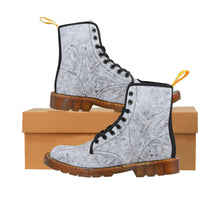 Load image into Gallery viewer, Women's White Ice Canvas Boots, Sizes 6.5-11, Stylish Unique Boots, Cool Alternative Styles, Edgy Rock Style, Fashionable Boots
