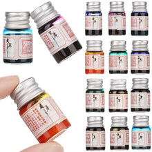 Load image into Gallery viewer, 5ml 24 Glitter Powder Colored Ink Calligraphy Writing Feather Fountain Pen Ink