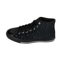 Load image into Gallery viewer, Women's Black Rain Drop High-top Sneakers, Sizes 6-12, Stylish Unique Shoes, Cool Alternative Styles, Edgy Rock Style Shoes, Fashionable Sneakers