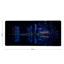Load image into Gallery viewer, City Lights at Night Custom Rectangular Non-slip Mouse Pad 16" x 35"
