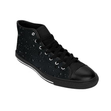 Load image into Gallery viewer, Women's Black Rain Drop High-top Sneakers, Sizes 6-12, Stylish Unique Shoes, Cool Alternative Styles, Edgy Rock Style Shoes, Fashionable Sneakers
