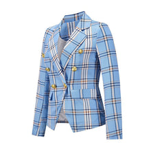Load image into Gallery viewer, Plaid Blazer Professional Button Up Jacket Coat