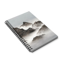 Load image into Gallery viewer, Foggy Mountain 5x8 Spiral Bound Journal, Diary, Notebook, Available in Dot Grid, Lined, Blank, Task