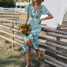 Load image into Gallery viewer, Short Sleeve Vintage Style Summer Dress