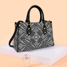 Load image into Gallery viewer, Women's Vegan Leather Black Lace Designed Handbag Custom Bag