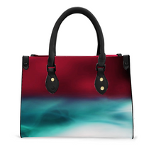 Load image into Gallery viewer, Women's Vegan Leather Red Wine Turquoise Handbag Custom Bag