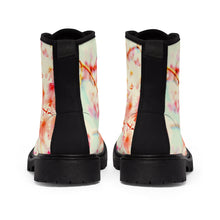 Load image into Gallery viewer, Women's Floral Print Canvas Boots, Sizes 6.5-11, Stylish Unique Boots, Cool Alternative Styles, Edgy Rock Style, Fashionable Boots