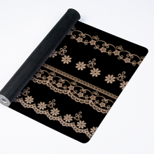 Load image into Gallery viewer, Black White Lace Custom Rectangular Non-slip Mouse Pad 16" x 35"