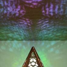 Load image into Gallery viewer, Boho Chic Aurora Color Light Stained Glass Wood Lamp