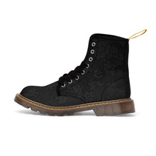 Load image into Gallery viewer, Women's Black Beauty Canvas Boots, Sizes 6.5-11, Stylish Unique Boots, Cool Alternative Styles, Edgy Rock Style, Fashionable Boots