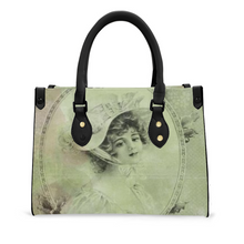 Load image into Gallery viewer, Women's Vegan Leather Vintage Lady Antique Green Handbag Custom Bag