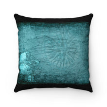 Load image into Gallery viewer, Unique Faux Suede Throw Pillow Turquoise True North, Pillow Included, Beautiful Decorative Faux Suede Cushions, Unique Luxury Cushions