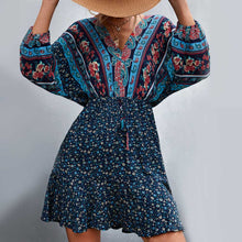 Load image into Gallery viewer, Exotic Bohemian Floral Short Dress