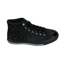 Load image into Gallery viewer, Women's Black Rain Drop High-top Sneakers, Sizes 6-12, Stylish Unique Shoes, Cool Alternative Styles, Edgy Rock Style Shoes, Fashionable Sneakers